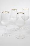  Hermia Wine Glass Set (4 Pieces) Gold Transparent Nish 530
