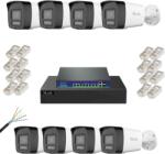 HiLook Kit supraveghere IP Hikvision Hilook, 8x Camera 4MP lentila 2.8mm, iluminare duala 30m, 2.8mm, microfon, difuzor, slot microSD, PoE, IP67, NVR 8 canale 4K 8MP, Switch PoE AI Watchdog, Cablu CAT6 FTP, 