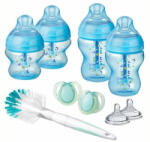 Tommee Tippee Set de bază pentru nou-născuți Advanced Anti-Colic 9 bucăți - 2 biberoane de 150 ml și 2x260 ml albastru (136747)