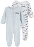 NAME IT Set de 2 pijamale cu mânecă lungă pentru băieți, cu fustă alb imprimat/albastru fny (12F923)