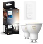 Philips SZETT 2x dimmelhető LED izzó Philips Hue White Ambiance GU10/4, 2W/230V + fényerőszabályzó P6173+P4252 (P6173B)