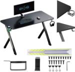 nano RS Birou Gaming NanoRS RS101, 120 x 60 x 75 cm, max 75 kg, Suport casti, Suport pahar (Negru)