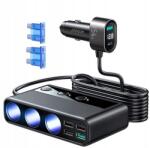 JOYROOM Szivargyújtó Elosztó 3XALJZAT 5XUSB 1XUSB-C Feszültségmérő (JR-CL06)