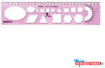 Optima Sablon vonalzó OPTIMA hajlékony pink 30cm