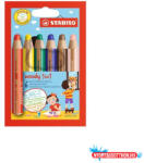 STABILO Színes ceruza STABILO Woody 3in1 hengeres vastag 6 darabos