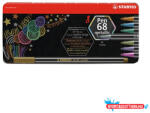 STABILO Filctoll STABILO Pen 68 metallic 8 darabos fémdobozban