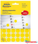 AVERY Etikett AVERY 3377 öntapadó jelölőpont sárga 18mm 1056 jelölőpont/csomag