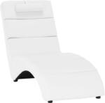 TEMPO KONDELA Fotoliu relaxant, piele eco albă, LONG