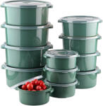 ginzamaison Set 12 Cutii alimente (4X500 ml, 4X1000 ml, 4X2000 ml), Verde Inchis, Capac cu dispozitiv de eliberare aer (GNZ-SN-2900-DG)