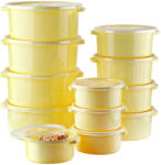 ginzamaison Set 12 Cutii alimente (4X500 ml, 4X1000 ml, 4X2000 ml), Galben, Capac cu dispozitiv de eliberare aer (GNZ-SN-2900-Y)