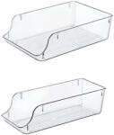 ginzamaison Set 2 Organizator Frigider si Camara, dimensiuni mari (36x15x10cm, 36x23.5x10cm), Transparent, Acril (GNZ-EP-630-631)