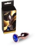 MyLove Plug anal MyLove Toys Jewellery Red Gold, oțel inoxidabil, bază cu diamant decorativ, culoarea Albastru Inchis (64-00114ML)