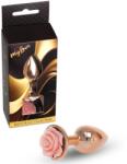 MyLove Plug anal MyLove Toys Jewellery Red Gold Rose, oțel inoxidabil, bază trandafir decorativ, culoare Roz Gold (64-00128ML)