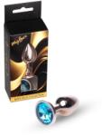 MyLove Plug anal MyLove Toys Jewellery Red Gold, oțel inoxidabil, bază cu diamant decorativ, culoarea Albastru (64-00113ML)