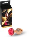 MyLove Plug anal MyLove Toys Jewellery Red Gold Rose, oțel inoxidabil, bază trandafir decorativ, culoare Roz (64-00127ML)