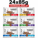 Eurocat Pouch Duo Alutasakos Macskaeledel Szószban csomagajánlat 24x85g (Lazac-Fehér hal / Nyúl-Bárány / Szárnyas-Marha)