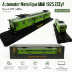ATLAS Macheta automotor Metallique Midi 1925 ZCEyf, scara 1: 87, Atlas, verde, in vitrina plexiglas (2964) Locomotiva