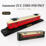 ATLAS Macheta Automotor ZCE 23801 1938 SNCF, scara 1: 87, Atlas, rosu, in vitrina plexiglas (2966) Locomotiva
