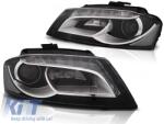  Tuning fényszóró szett valódi DRL fényekkel Audi A3 8P 2008-2012 3D/5D, bal és jobb (ABAUHX6010360)