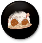printfashion Spagetti páros - Kitűző, hűtőmágnes - Fekete (17856082)