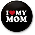 printfashion I love my mom - Kitűző, hűtőmágnes - Fekete (18415815)