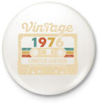 printfashion Vintage 1976 kazetta - Kitűző, hűtőmágnes - Fehér (18476278)