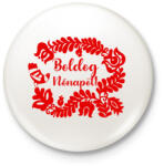 printfashion Boldog nőnapot - Kitűző, hűtőmágnes - Fehér (18169001)