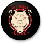 printfashion Pitbull gazdi - Kitűző, hűtőmágnes - Fekete (17986389)