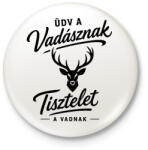 printfashion Üdv vadász - Kitűző, hűtőmágnes - Fehér (18438682)