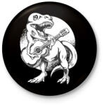 printfashion Gitáros T-rex - Kitűző, hűtőmágnes - Fekete (17889364)