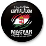 printfashion Magyar vagyok bármi áron - fehér - Kitűző, hűtőmágnes - Fekete (18218886)