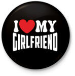 printfashion I love my girlfriend - Kitűző, hűtőmágnes - Fekete (18105208)