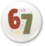 printfashion 67 six seven 3 - Kitűző, hűtőmágnes - Fehér (18292168)