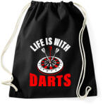printfashion Life Is Better with Darts - Sportzsák, Tornazsák - Fekete (18511373)