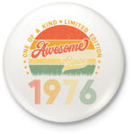 printfashion 1976 awesome - Kitűző, hűtőmágnes - Fehér (18148407)