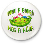 printfashion Mint a borsó meg a héja - Kitűző, hűtőmágnes - Fehér (18113307)