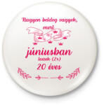printfashion 40 (2*20) szülinap június - Kitűző, hűtőmágnes - Fehér (18358106)