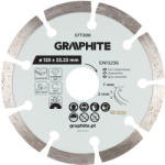 GRAPHITE Disc de taiere diamantat, segmentat, 125 x 22, 2 mm, taiere uscata si umeda 57T308 (57T308) Disc de taiere