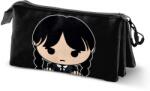 LexShop Penar cu 3 fermoare Wednesday Chibi Black (8445118072389) Figurina