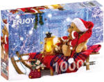 Enjoy Puzzle Puzzle 1000 piese Enjoy - Teddy Bears with Santa Hats (1269) Puzzle