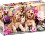 Enjoy Puzzle Puzzle 1000 piese Enjoy - Spaniel Puppies with Flower Hats (1263) Puzzle