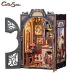 CuteBee Count Cat's Study - DIY Book Nook Kit cu LED (6975436180388)