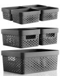 ginzamaison Set GinzaMaison 7 cosuri organizare si depozitare pentru baie, dormitor, bucatarie, camara, casa, Culoare Antracit (1 buc. 33x23x14 cm, 2 buc. 23x15x10 cm 4 buc. 15x10x8 cm) (GNZ-SNY-PEN-7-ANT)