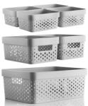 ginzamaison Set GinzaMaison 7 cosuri organizare si depozitare pentru baie, dormitor, bucatarie, camara, casa, Culoare Gri (1 buc. 33x23x14 cm, 2 buc. 23x15x10 cm 4 buc. 15x10x8 cm) (GNZ-SNY-PEN-7-GRI)