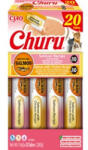 Inaba Foods Churu - mix de delicatese pentru pisici cu aromă de somon și somon cu pui, 20 x 14 g