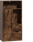HomCom Dulap Baie Îngust cu 2 Sertare și Rafturi Reglabile pentru Bucătărie, Living, Hol, Maro Rustic | Aosom Romania (834-860V80RB)