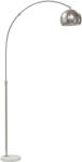 HomCom Stehlampe, Bogen-Design mit Marmorsockel, 167 cm, Silber | Aosom Romania (B31-353V90SR)