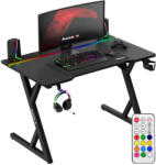 Huzaro Hero Gamer asztal 2.4 RGB fekete, játékos asztal Led világítással (HZ-HERO-2-4-RGB-BLACK)