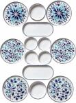Hermia Breakfast Set (14 Pieces) Blue White K-14-Prç-Blueetnic-Kahvaltı