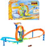 Mattel Set de pista Hot Wheels cu looping si masina Die-Cast 164, cu maner pentru transport (JBX65)